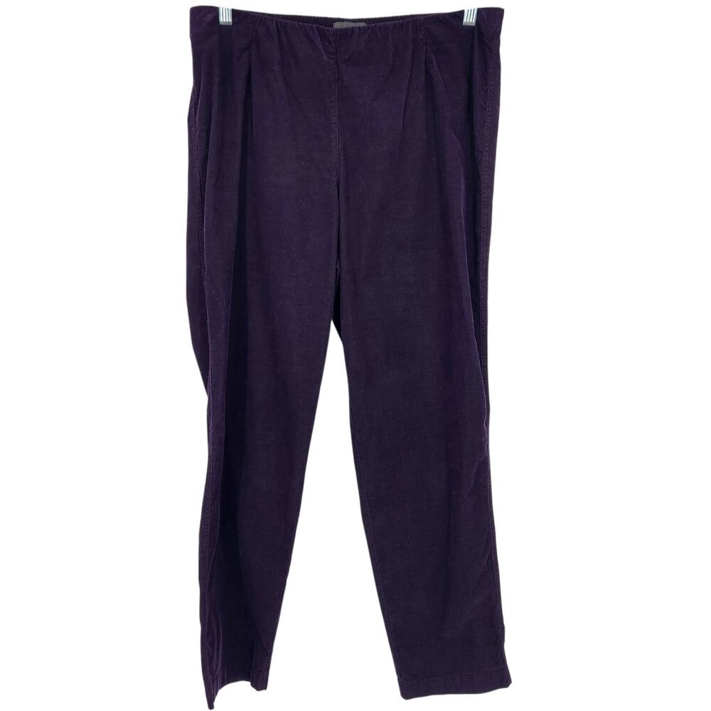 Oska Size 4 Corduroy Trouser Pant High Elastic Waist Plum